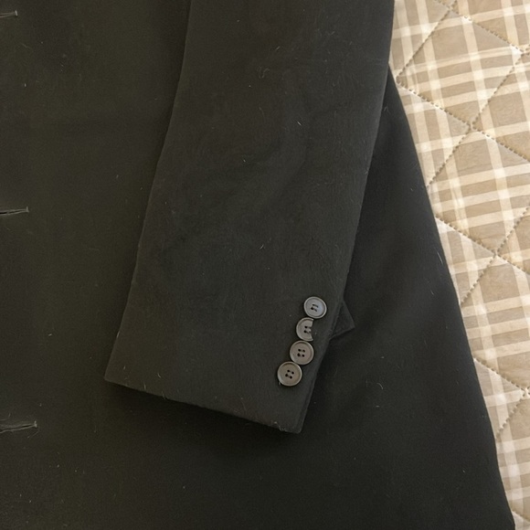 Calvin Klein Men's Wool-Blend Black Overcoat Size 44R - Picture 11 of 13